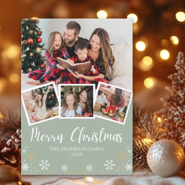 Convite Merry Christmas Modern Photo Family (Criador carregado)