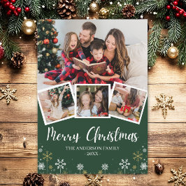 Convite Merry Christmas Modern Photo Family