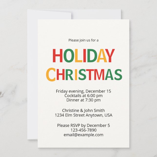 Convite Merry Christmas Party Invitation – Fun & Festive (Frente)
