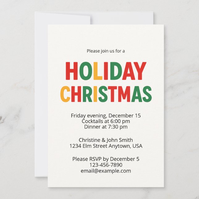 Convite Merry Christmas Party Invitation – Fun & Festive  (Frente)