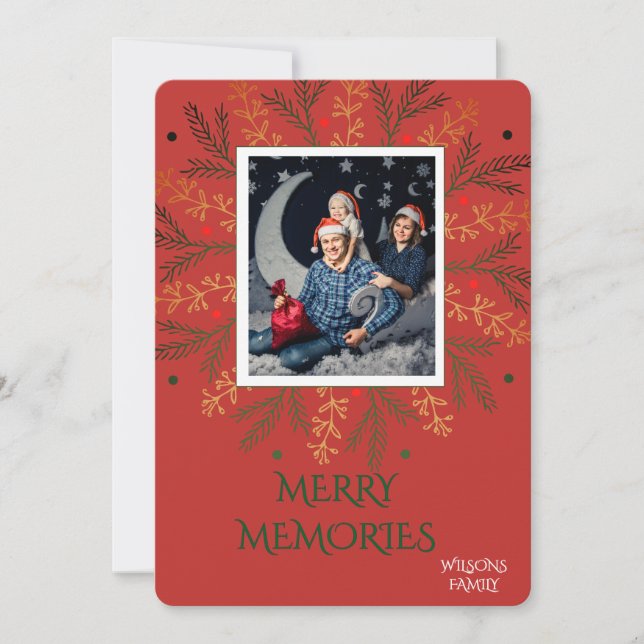Convite Merry Christmas Personalized Holiday Card (Frente)