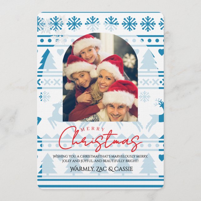 Convite Merry Christmas Personalized Photo Card (Frente)