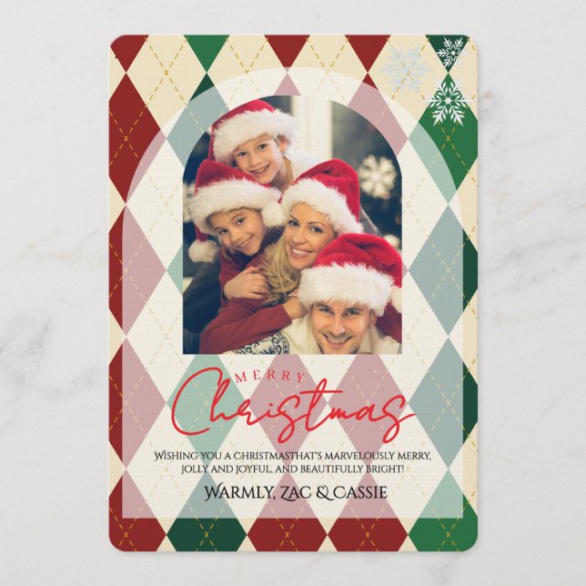 Convite Merry Christmas Personalized Photo Card (Frente)