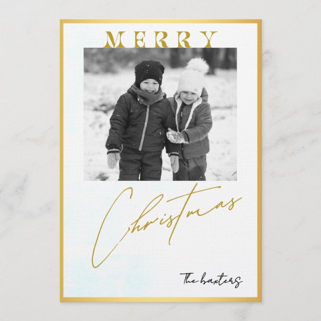 Convite Merry Christmas Personalized Photo Holiday (Frente)