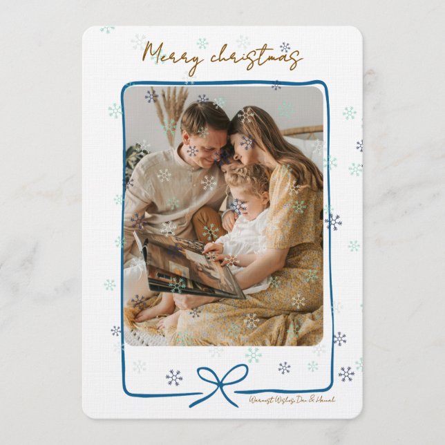 Convite Merry Christmas Personalized Photo Holiday (Frente)