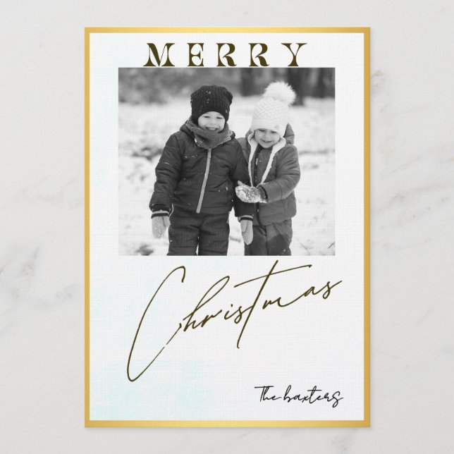 Convite Merry Christmas Personalized Photo Holiday (Frente)