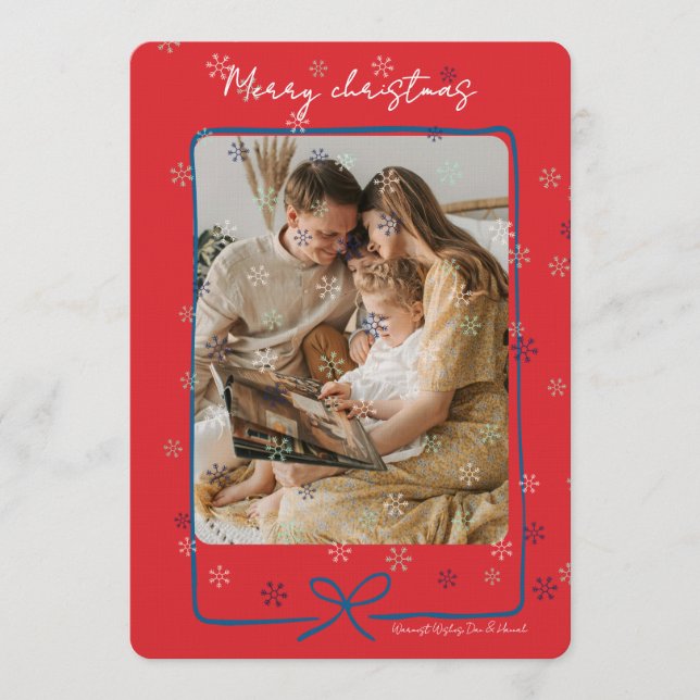 Convite Merry Christmas Personalized Photo Holiday (Frente)