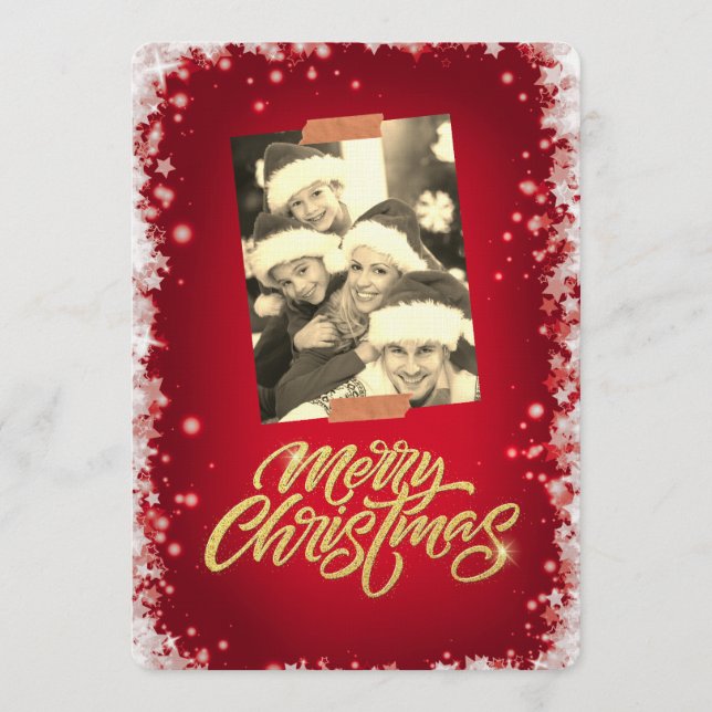 Convite Merry Christmas Personalized Photo Holiday (Frente)