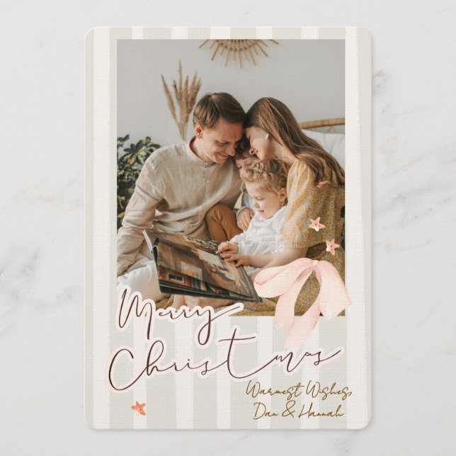 Convite Merry Christmas Personalized Photo Holiday (Frente)