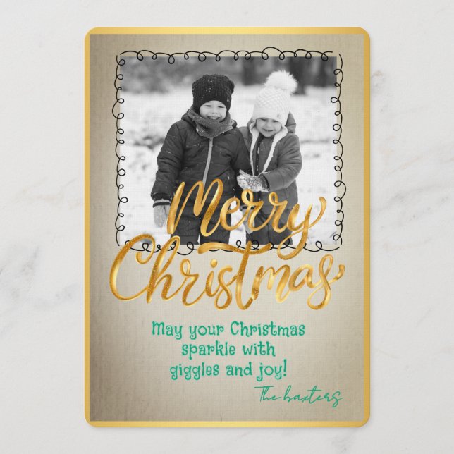 Convite Merry Christmas Personalized Photo Holiday (Frente)