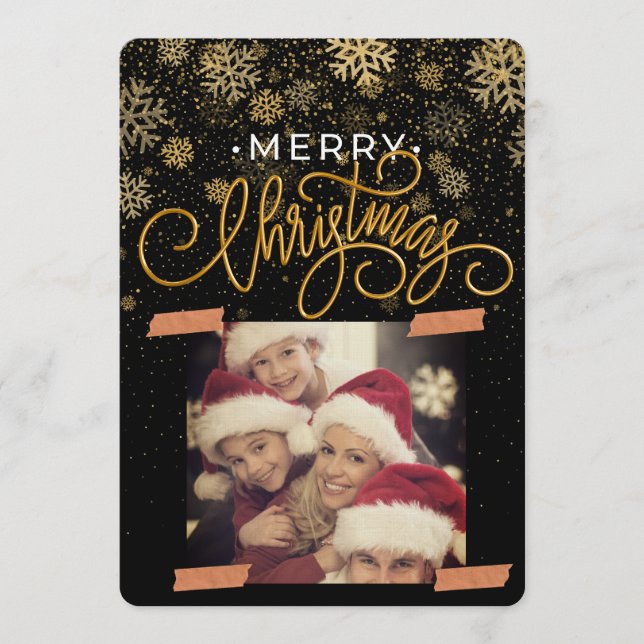 Convite Merry Christmas Personalized Photo Holiday (Frente)