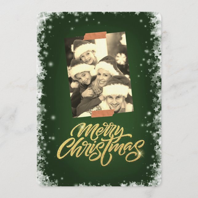 Convite Merry Christmas Personalized Photo Holiday (Frente)