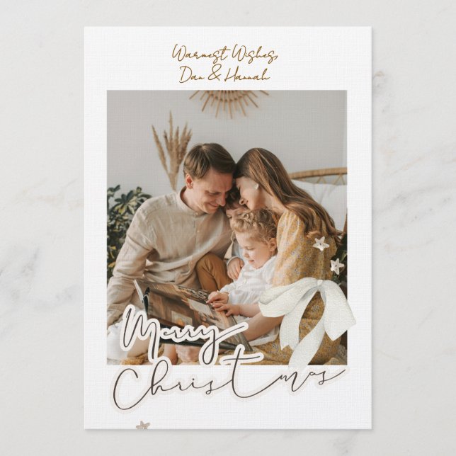 Convite Merry Christmas Personalized Photo Holiday (Frente)