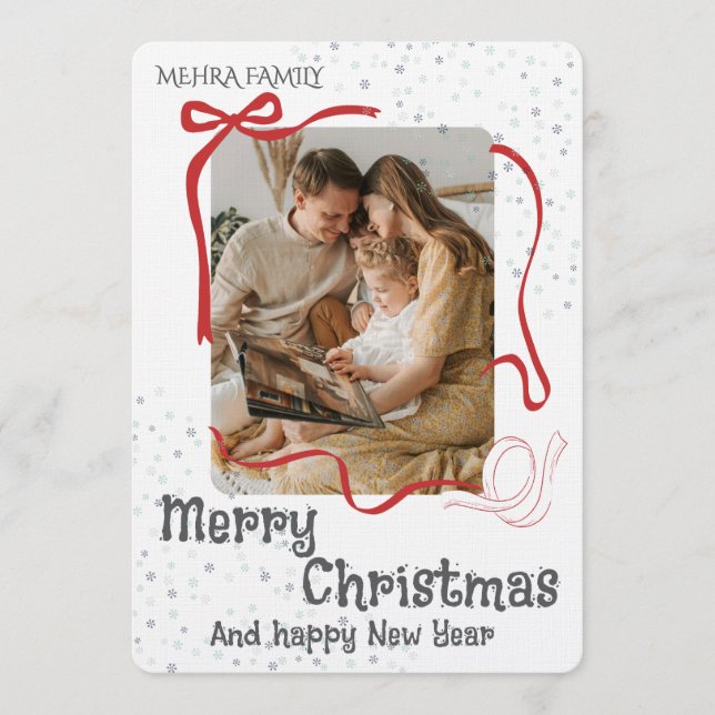 Convite Merry Christmas Personalized Photo Holiday (Frente)