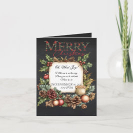 Convite Merry Christmas Pregnancy Announcement Chalkboard