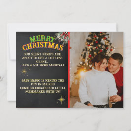 Convite Merry Christmas Pregnancy Chalkboard Invitation