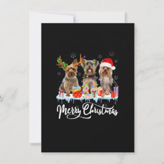 Convite Merry Christmas Yorkshire Terrier Papais noeis Rei