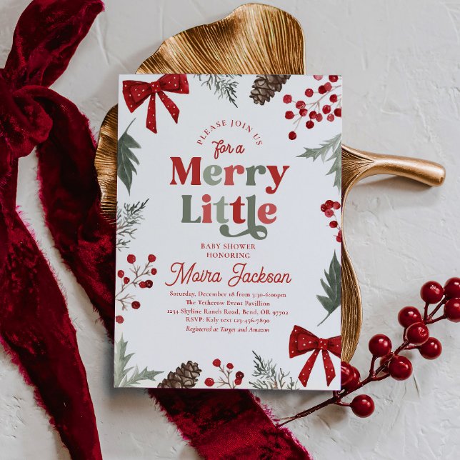 Convite Merry Little Baby Shower Invitation (Criador carregado)