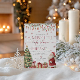 Convite Merry Little Baby Shower Invite