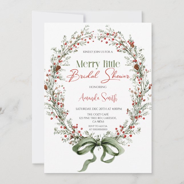 Convite  Merry little botanical Bridal shower Invitation (Frente)