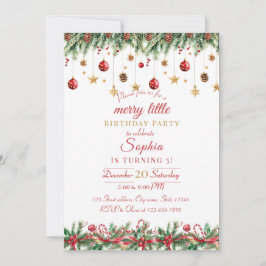 Convite Merry Little Christmas Birthday Invitation