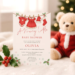 Convite Merry Little Christmas Clothesline Baby Shower