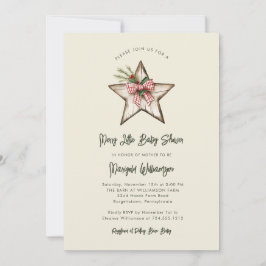Convite Merry Little Christmas Rustic Baby Shower Invitat