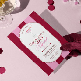 Convite Merry little red stripe Christmas Party Invitation