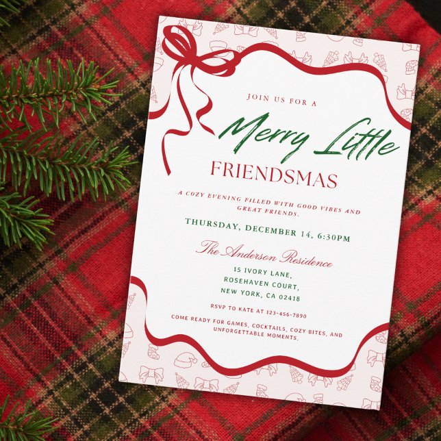 Convite Merry Little Whimsical Friendsmas Christmas Party (Criador carregado)