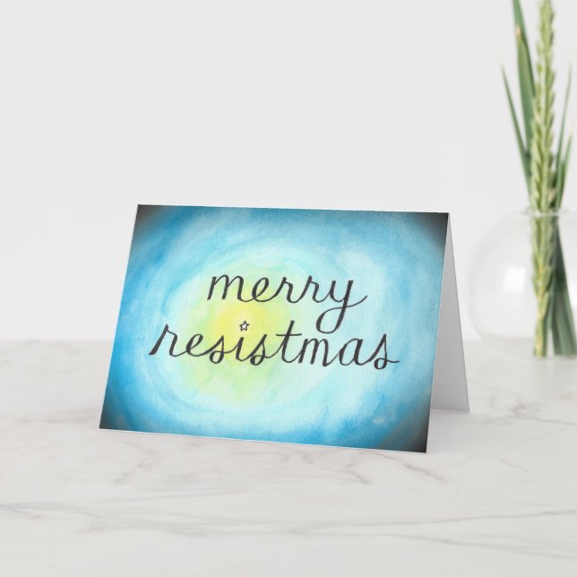 Convite Merry Resistmas folded card (Frente)