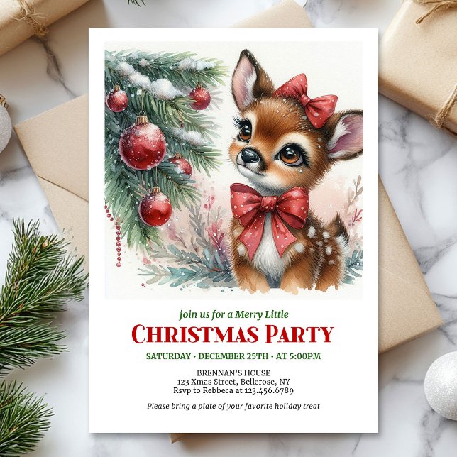 Convite Merry winter scene Christmas kids invitation digit (Merry winter scene Christmas kids invitation digital download card)