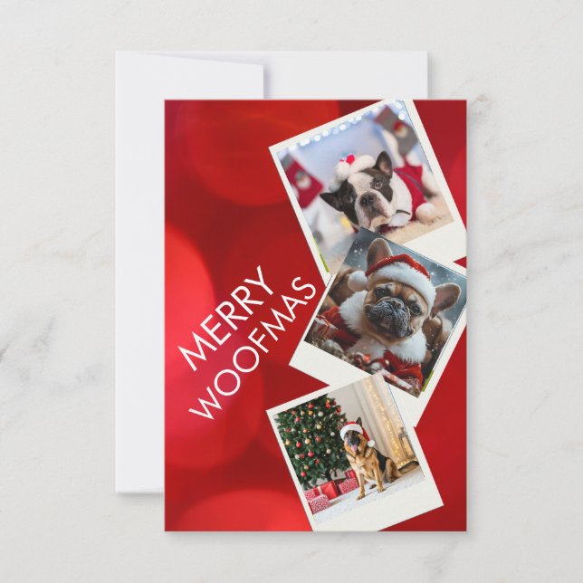 Convite Merry Woofmas Multi-Photo Dog Christmas Card (Frente)