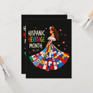 Convite Mês da Herança Hispânica Bandeiras Países Latinos