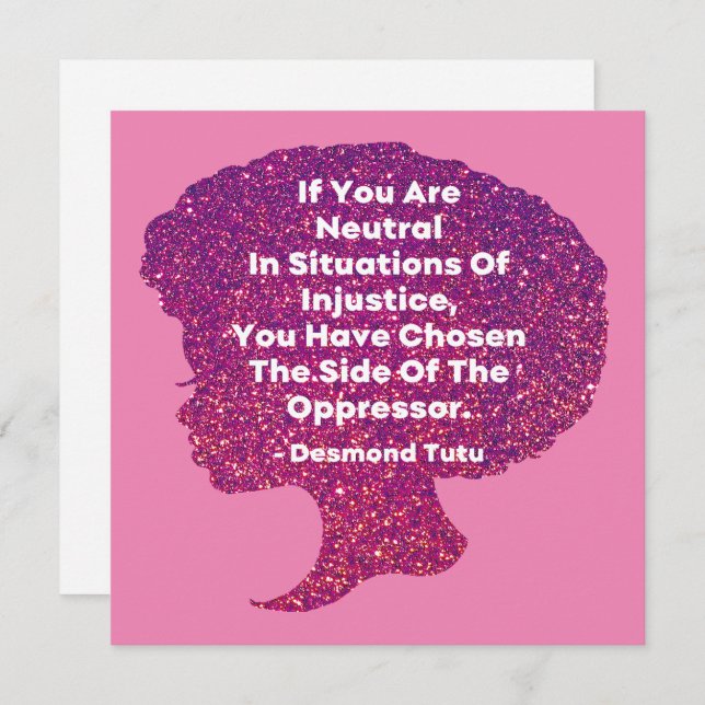 Convite Mês da História Negra - Desmond Tutu (Frente/Verso)