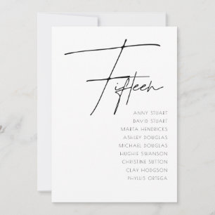 Convite Mesa 15 Modern Wedding Table Number modelo