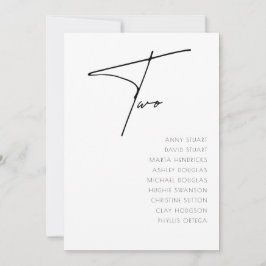 Convite Mesa 2 Modern Wedn Table Number modelo