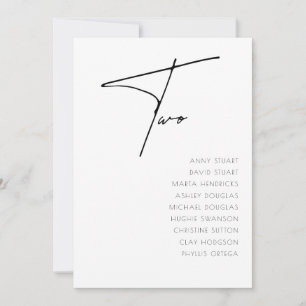 Convite Mesa 2 Modern Wedn Table Number modelo