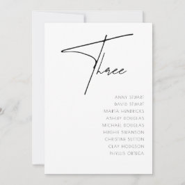 Convite Mesa 3 modelo da Tabela de Casamentos Modernos