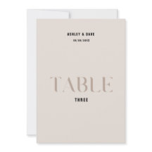 Mesa 3 Número da Tabela de Casamento de Beige Negr