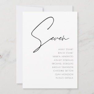 Convite Mesa 7 Número da Tabela de Casamento Moderno model