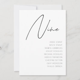 Convite Mesa 9 Número da Tabela de Casamento Moderno model