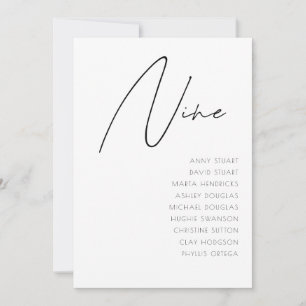 Convite Mesa 9 Número da Tabela de Casamento Moderno model