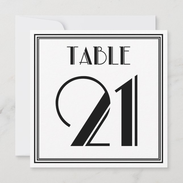 Convite Mesa Art Déco Número 21 (Frente)