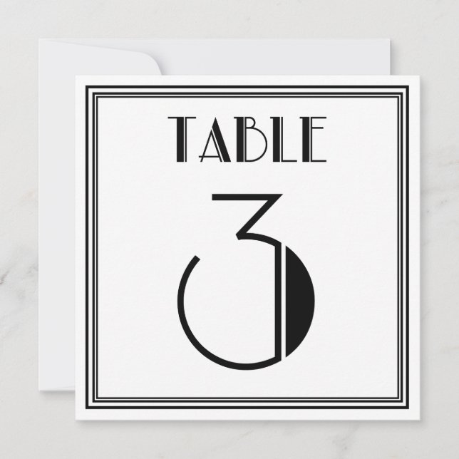 Convite Mesa Art Déco Número 3 (Frente)