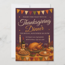 Mesa de Ação de Graças Bunting Plum Jantar