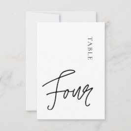 Convite Mesa de caligrafia minimalista com número de tabel