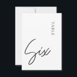 Convite Mesa de caligrafia minimalista com número de tabel<br><div class="desc">Esta carta de Número da Tabela de Caligrafia Minimalista é excelente para qualquer casamento. O cartão tem dois lados. Os produtos correspondentes podem ser encontrados na minha Coleção de Casamentos de Flores Moderna Boêmia. Outros números de tabela (de 1 a 20) do mesmo design também estão disponíveis, verifique a Coleção...</div>