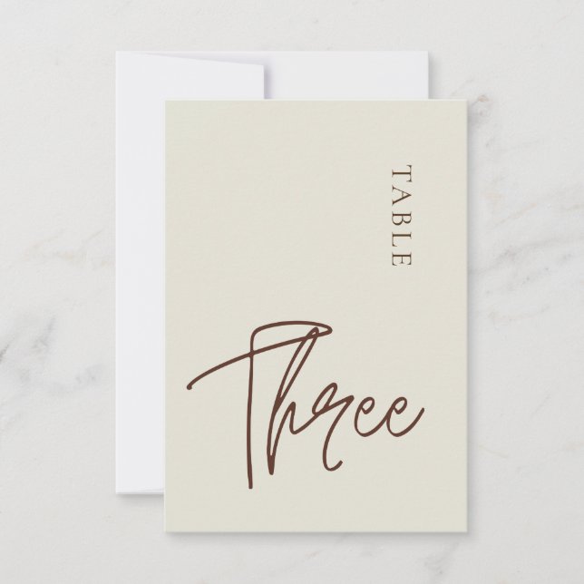 Convite Mesa de caligrafia minimalista número de tabela (Frente)