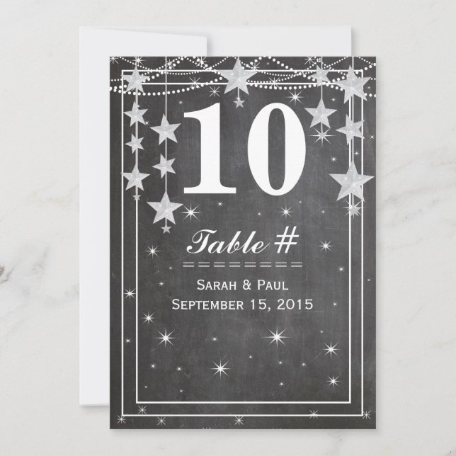 Convite Mesa de Casamento Moderno de Chalkboard No. (Frente)