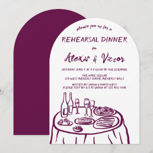 Convite Mesa de Janto Desenhado à Mão Personalizada